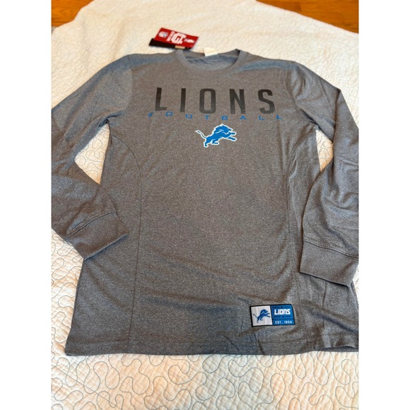 NFL Team Apparel Other - Detroit Lions NFL Long Sleeve T-Shirt Mens Gray Graphic Shirt Size Small‎